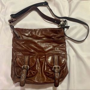 Tano Leather Crossbody Hobo Tote Bag